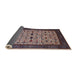 Sideview of Mid-Century Modern Purple Lily Purple Oriental Rug, urb2846