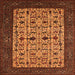 Square Oriental Orange Industrial Rug, urb2846org