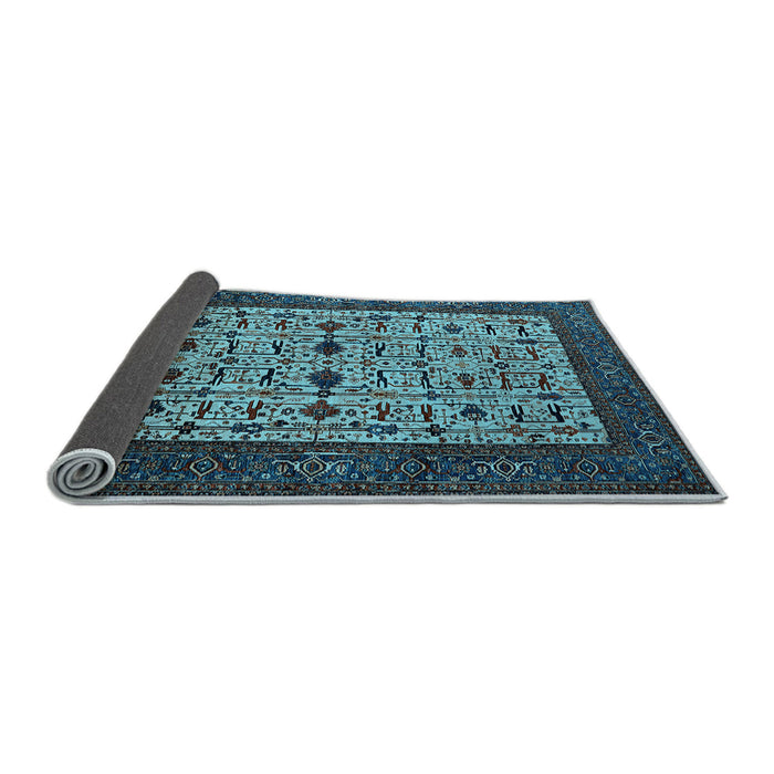 Sideview of Oriental Light Blue Industrial Rug, urb2846lblu
