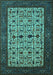 Machine Washable Oriental Turquoise Industrial Area Rugs, wshurb2846turq