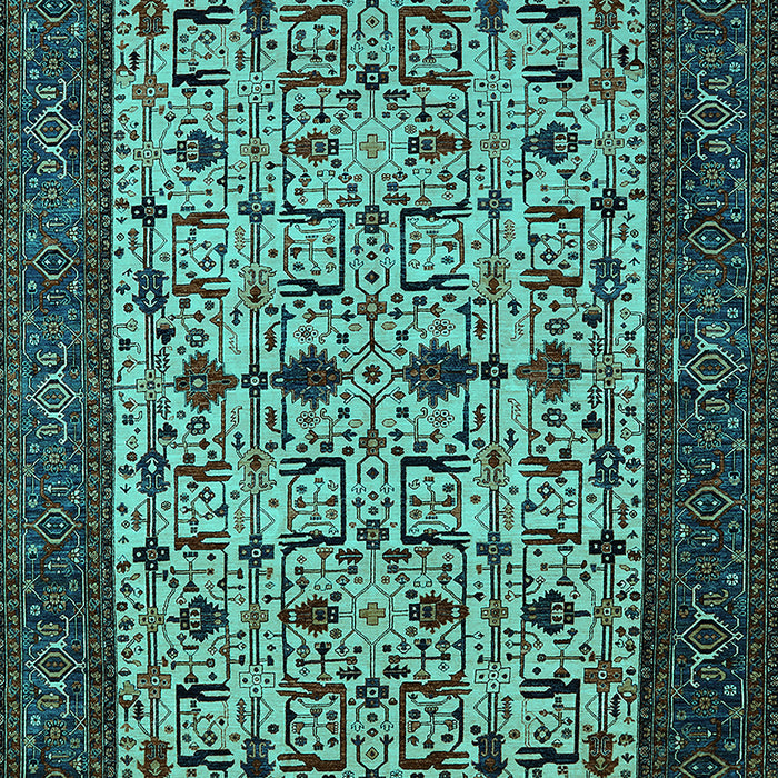 Machine Washable Oriental Turquoise Industrial Area Rugs, wshurb2846turq