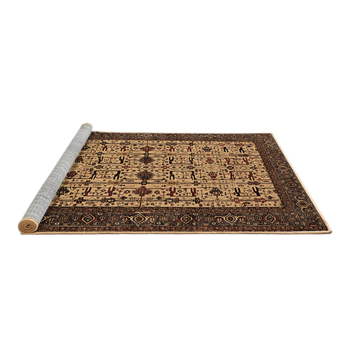 Sideview of Machine Washable Oriental Brown Industrial Rug, wshurb2846brn