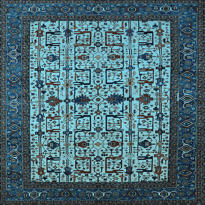 Square Oriental Light Blue Industrial Rug, urb2846lblu