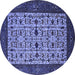 Round Oriental Blue Industrial Rug, urb2846blu