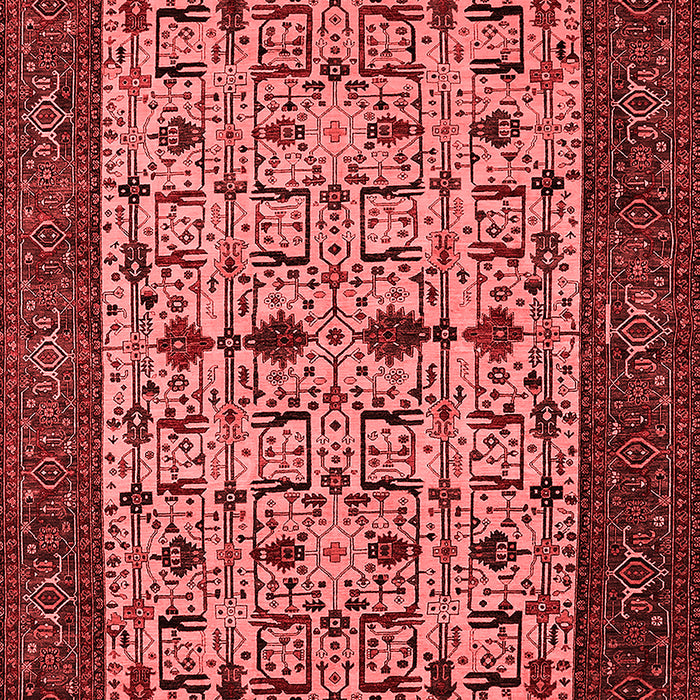 Machine Washable Oriental Red Industrial Rug, wshurb2846red
