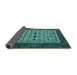 Sideview of Oriental Turquoise Industrial Rug, urb2846turq