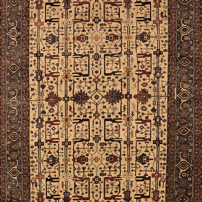 Machine Washable Oriental Brown Industrial Rug, wshurb2846brn