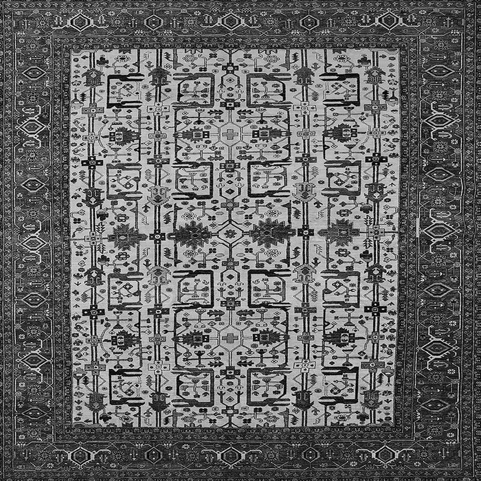 Square Machine Washable Oriental Gray Industrial Rug, wshurb2846gry