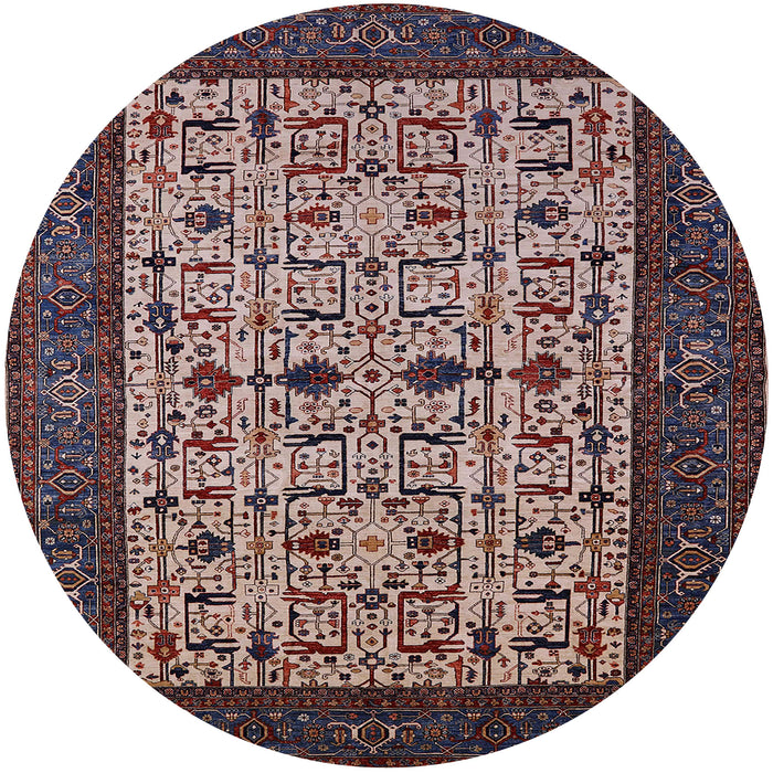 Round Machine Washable Industrial Modern Purple Lily Purple Rug, wshurb2846