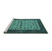 Sideview of Machine Washable Oriental Turquoise Industrial Area Rugs, wshurb2846turq