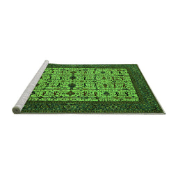 Sideview of Machine Washable Oriental Green Industrial Area Rugs, wshurb2846grn