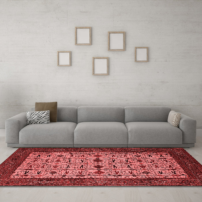 Industrial Red Washable Rugs