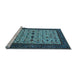 Sideview of Machine Washable Oriental Light Blue Industrial Rug, wshurb2846lblu