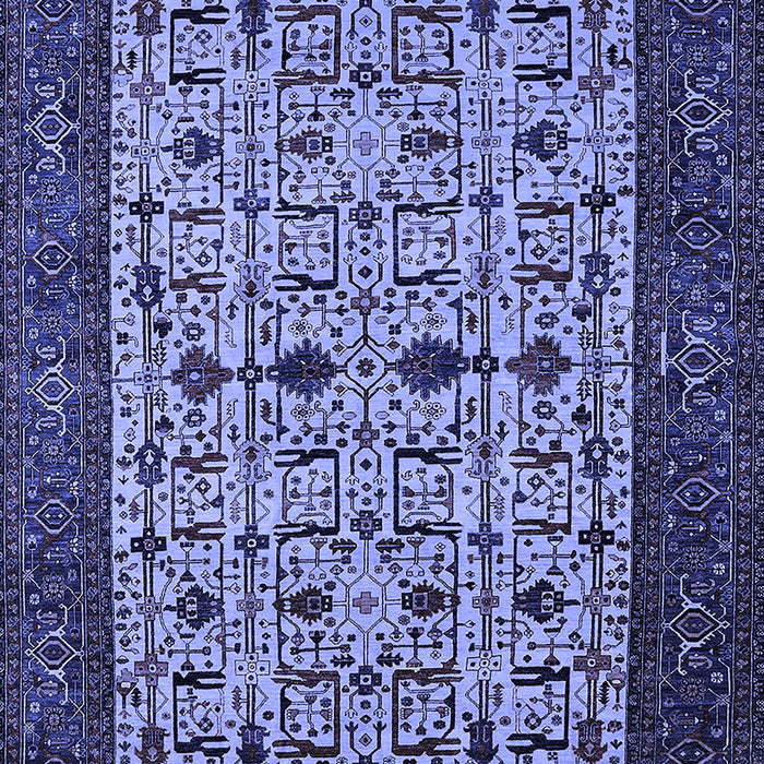 Machine Washable Oriental Blue Industrial Rug, wshurb2846blu