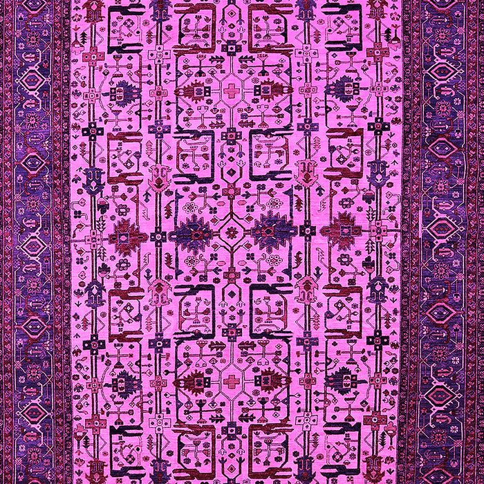 Machine Washable Oriental Pink Industrial Rug, wshurb2846pnk