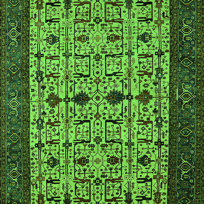 Machine Washable Oriental Green Industrial Area Rugs, wshurb2846grn