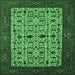 Square Oriental Emerald Green Industrial Rug, urb2846emgrn