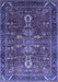 Machine Washable Oriental Blue Industrial Rug, wshurb2847blu