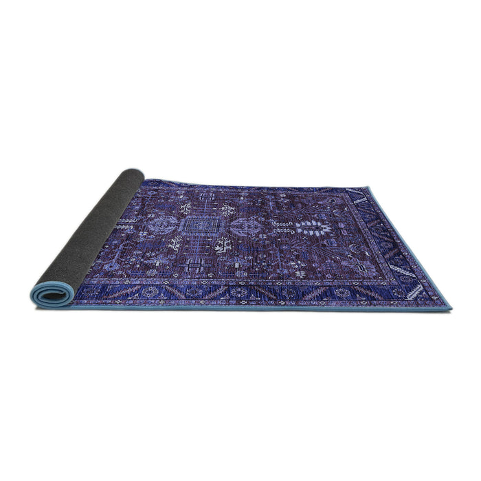 Sideview of Oriental Blue Industrial Rug, urb2847blu
