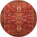 Round Oriental Orange Industrial Rug, urb2847org