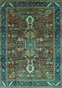 Oriental Turquoise Industrial Rug, urb2847turq