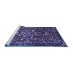 Sideview of Machine Washable Oriental Blue Industrial Rug, wshurb2847blu