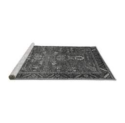 Sideview of Machine Washable Oriental Gray Industrial Rug, wshurb2847gry