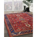 Mid-Century Modern Rose Purple Oriental Rug in Family Room, urb2847