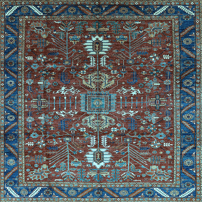 Square Oriental Light Blue Industrial Rug, urb2847lblu