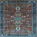 Square Oriental Light Blue Industrial Rug, urb2847lblu