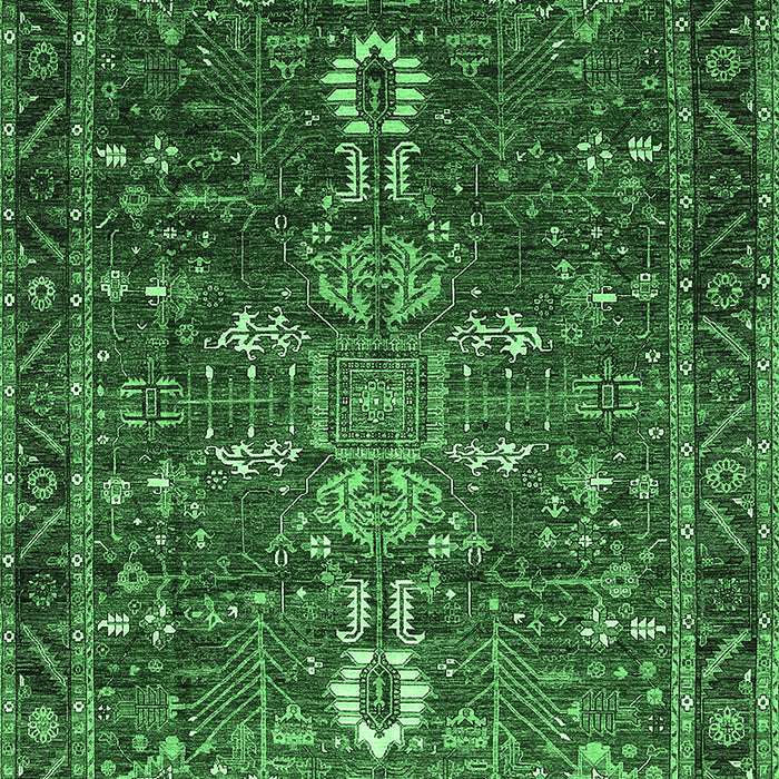 Machine Washable Oriental Emerald Green Industrial Area Rugs, wshurb2847emgrn