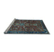 Sideview of Machine Washable Oriental Light Blue Industrial Rug, wshurb2847lblu