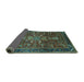 Sideview of Oriental Turquoise Industrial Rug, urb2847turq