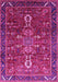 Machine Washable Oriental Pink Industrial Rug, wshurb2847pnk