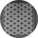 Round Oriental Gray Industrial Rug, urb2848gry