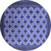 Round Oriental Blue Industrial Rug, urb2848blu