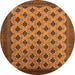 Round Oriental Orange Industrial Rug, urb2848org