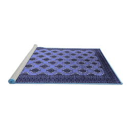 Sideview of Machine Washable Oriental Blue Industrial Rug, wshurb2848blu