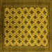 Square Machine Washable Oriental Yellow Industrial Rug, wshurb2848yw