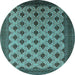 Round Oriental Light Blue Industrial Rug, urb2848lblu