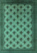 Machine Washable Oriental Turquoise Industrial Area Rugs, wshurb2848turq