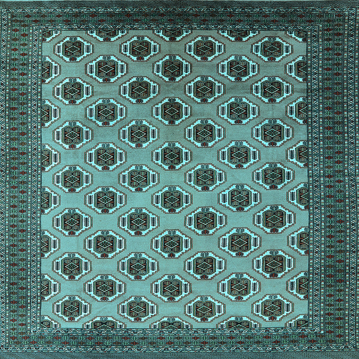 Square Machine Washable Oriental Light Blue Industrial Rug, wshurb2848lblu