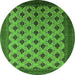 Round Oriental Green Industrial Rug, urb2848grn