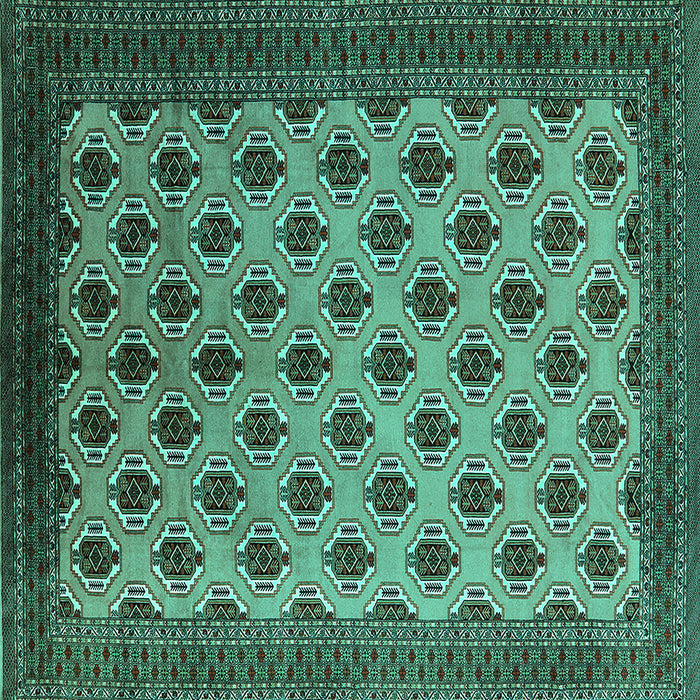 Square Oriental Turquoise Industrial Rug, urb2848turq