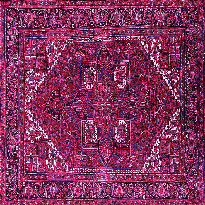 Square Machine Washable Persian Pink Traditional Rug, wshurb2849pnk
