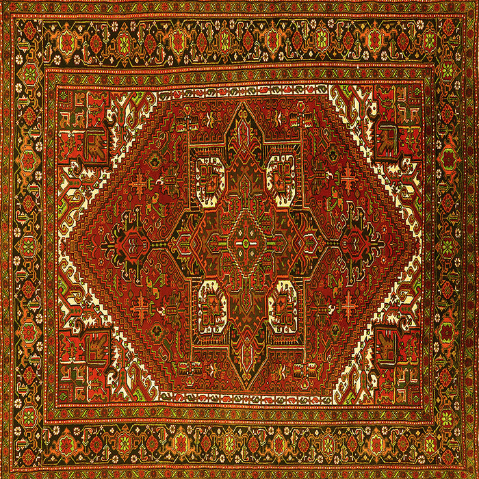 Square Persian Yellow Traditional Rug, urb2849yw