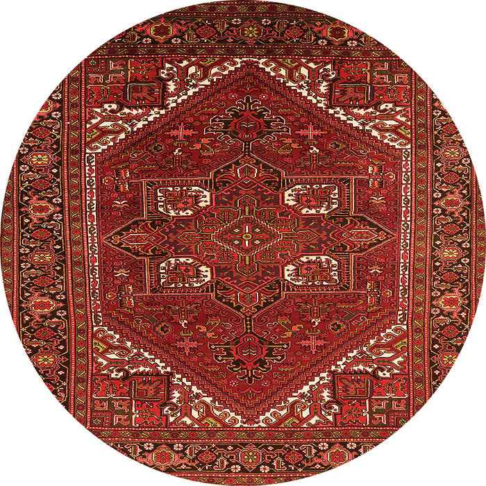 Round Persian Orange Traditional Rug, urb2849org
