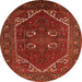 Round Persian Orange Traditional Rug, urb2849org