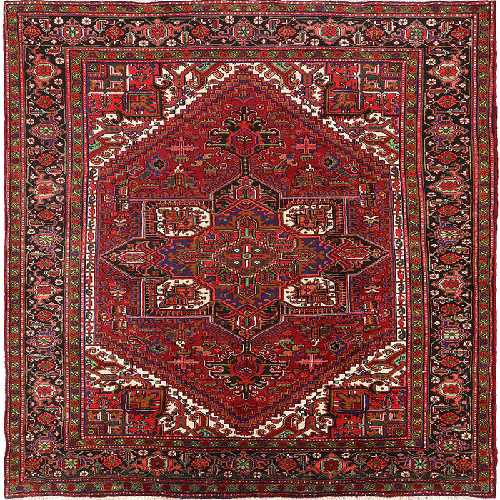 Square Machine Washable Industrial Modern Cranberry Red Rug, wshurb2849