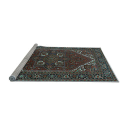 Sideview of Machine Washable Persian Light Blue Traditional Rug, wshurb2849lblu
